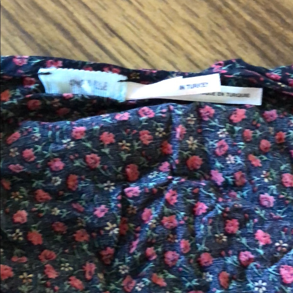SOLD - Kimchi Blue Black Rose Wrap Dress w/ Ruffle Sleeve - Picture 6 of 6